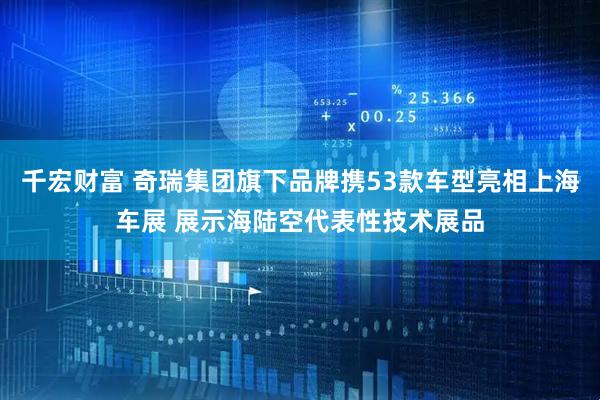 千宏财富 奇瑞集团旗下品牌携53款车型亮相上海车展 展示海陆空代表性技术展品
